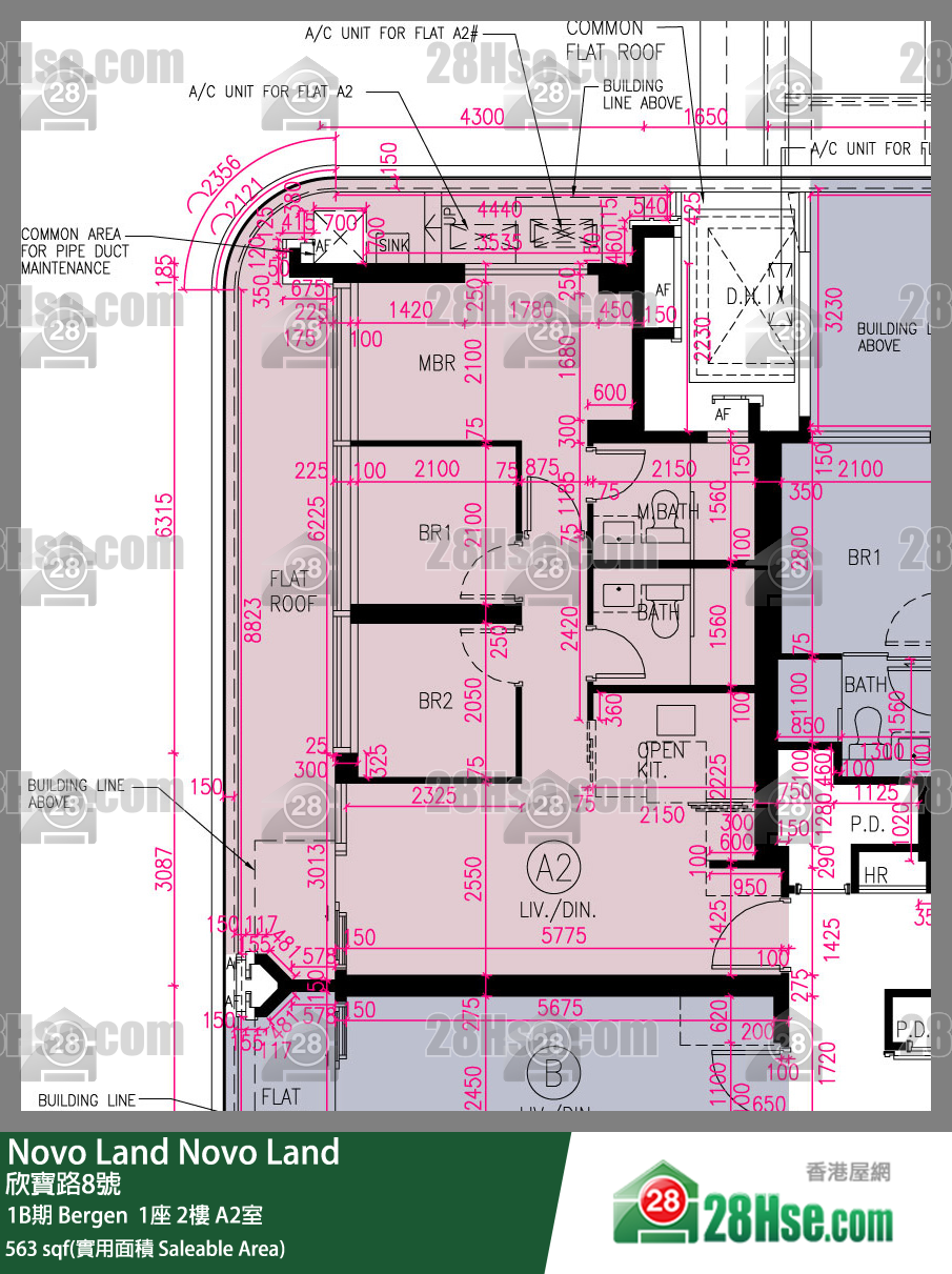 Novo Land 1B期 Bergen  1座 2樓 A2室 平面圖