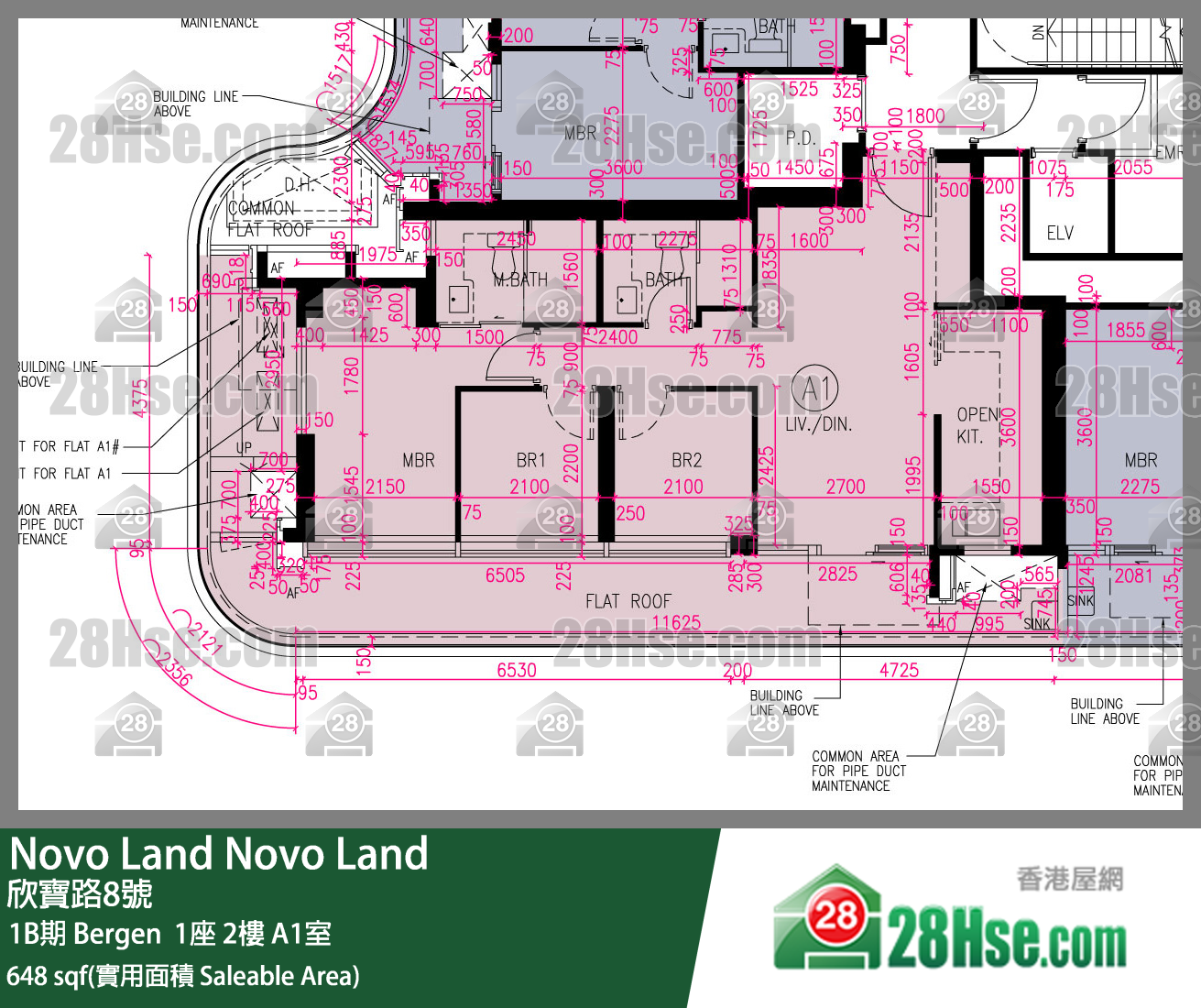Novo Land 1B期Bergen  1座2樓 A1室 平面圖