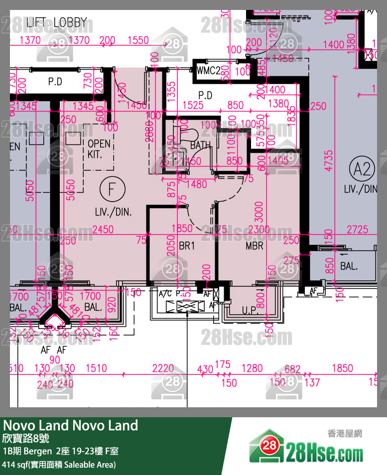 Novo Land 1B期 Bergen  2座 21樓 F室 平面圖