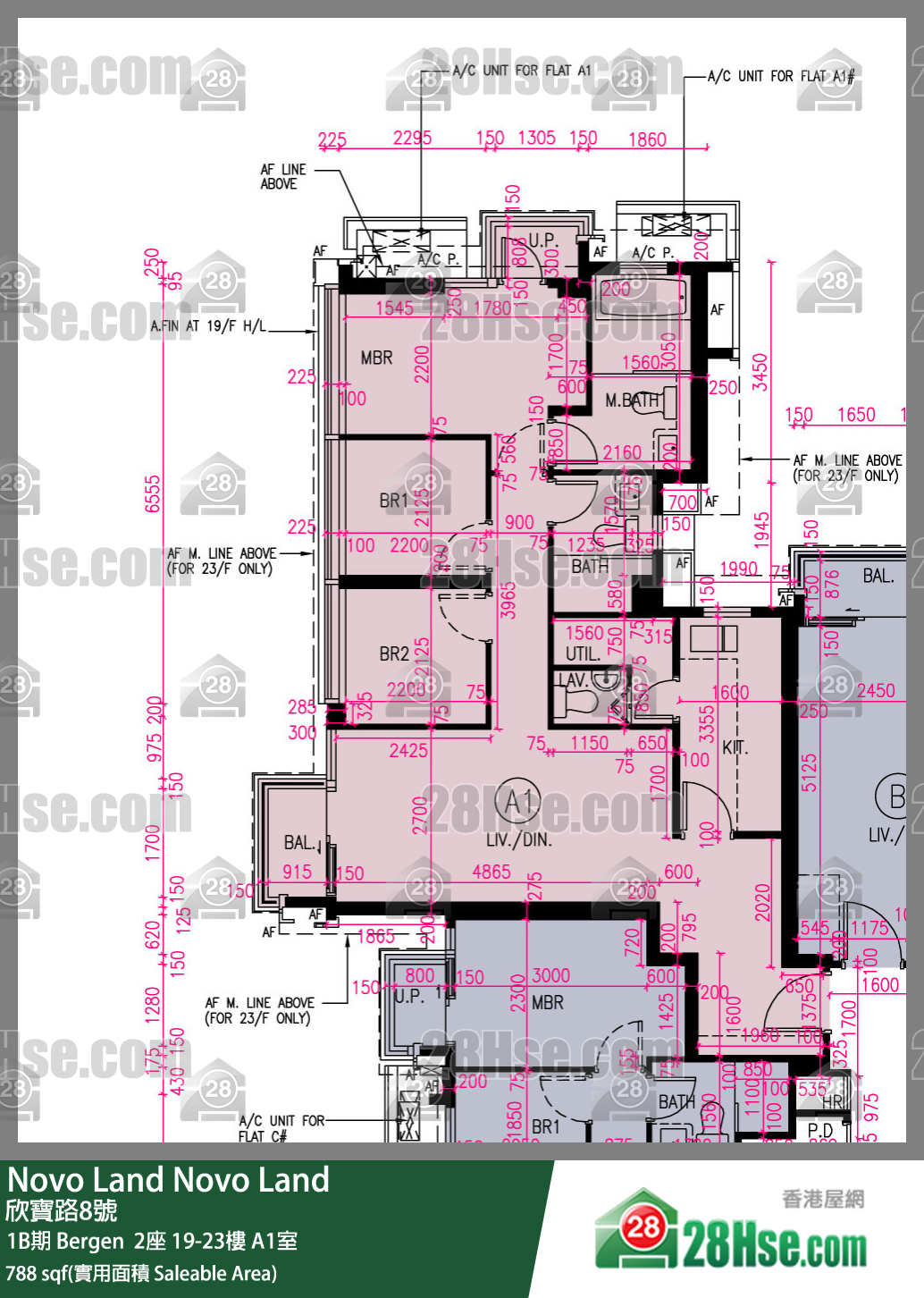 Novo Land 1B期Bergen  2座21樓 A1室 平面圖