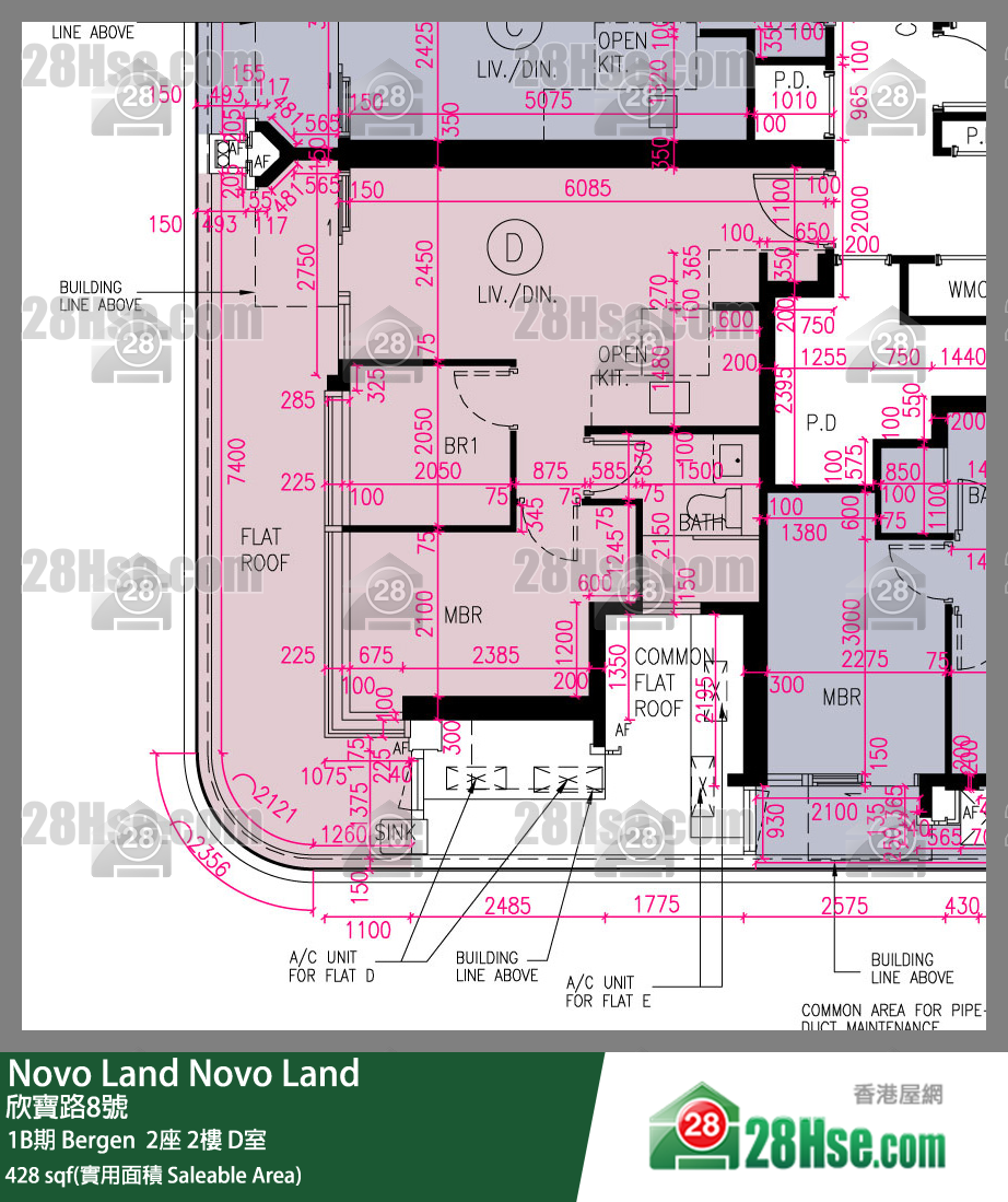 Novo Land 單位平面圖(由 28Hse 提供)