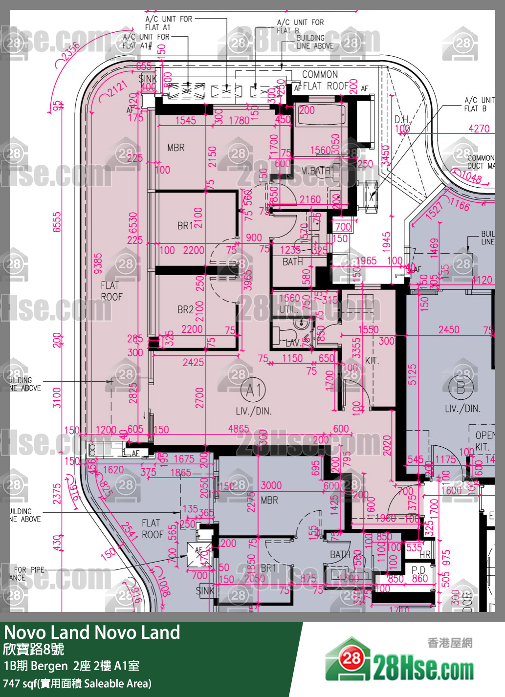 Novo Land 1B期Bergen  2座2樓 A1室 平面圖