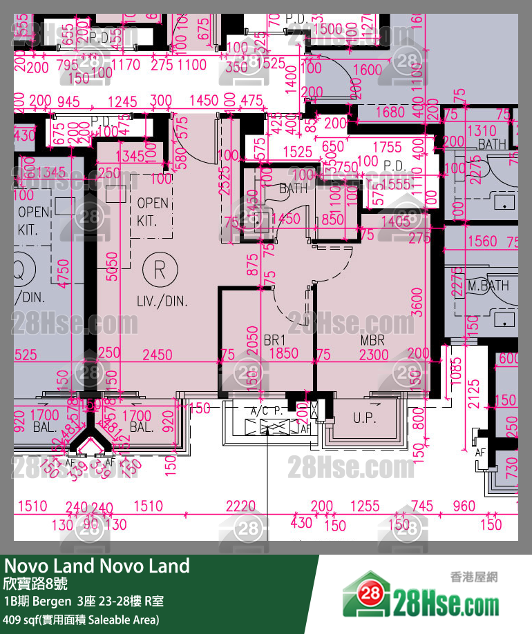 Novo Land 1B期 Bergen  3座 25樓 R室 平面圖