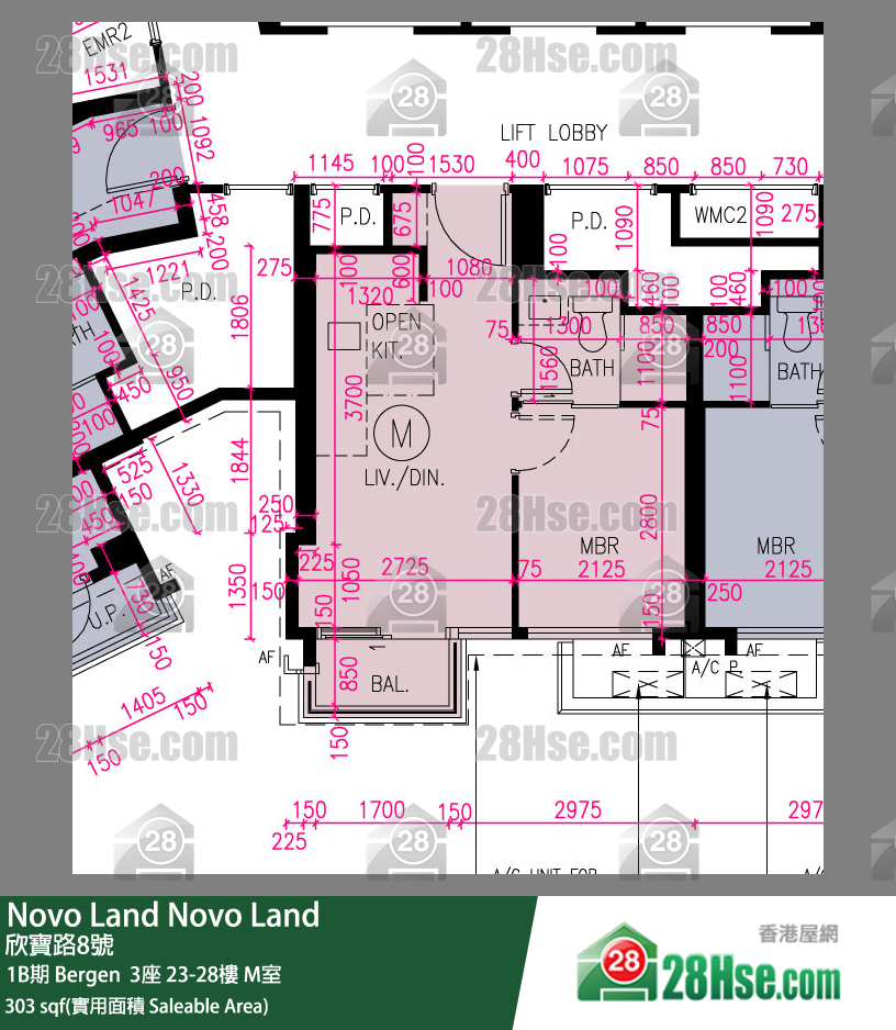Novo Land 1B期 Bergen  3座 25楼 M室 平面图