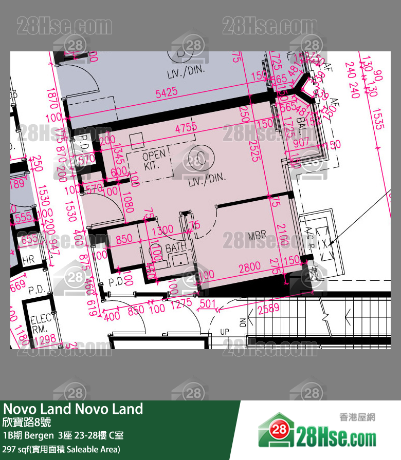 Novo Land 1B期 Bergen  3座 25樓 C室 平面圖