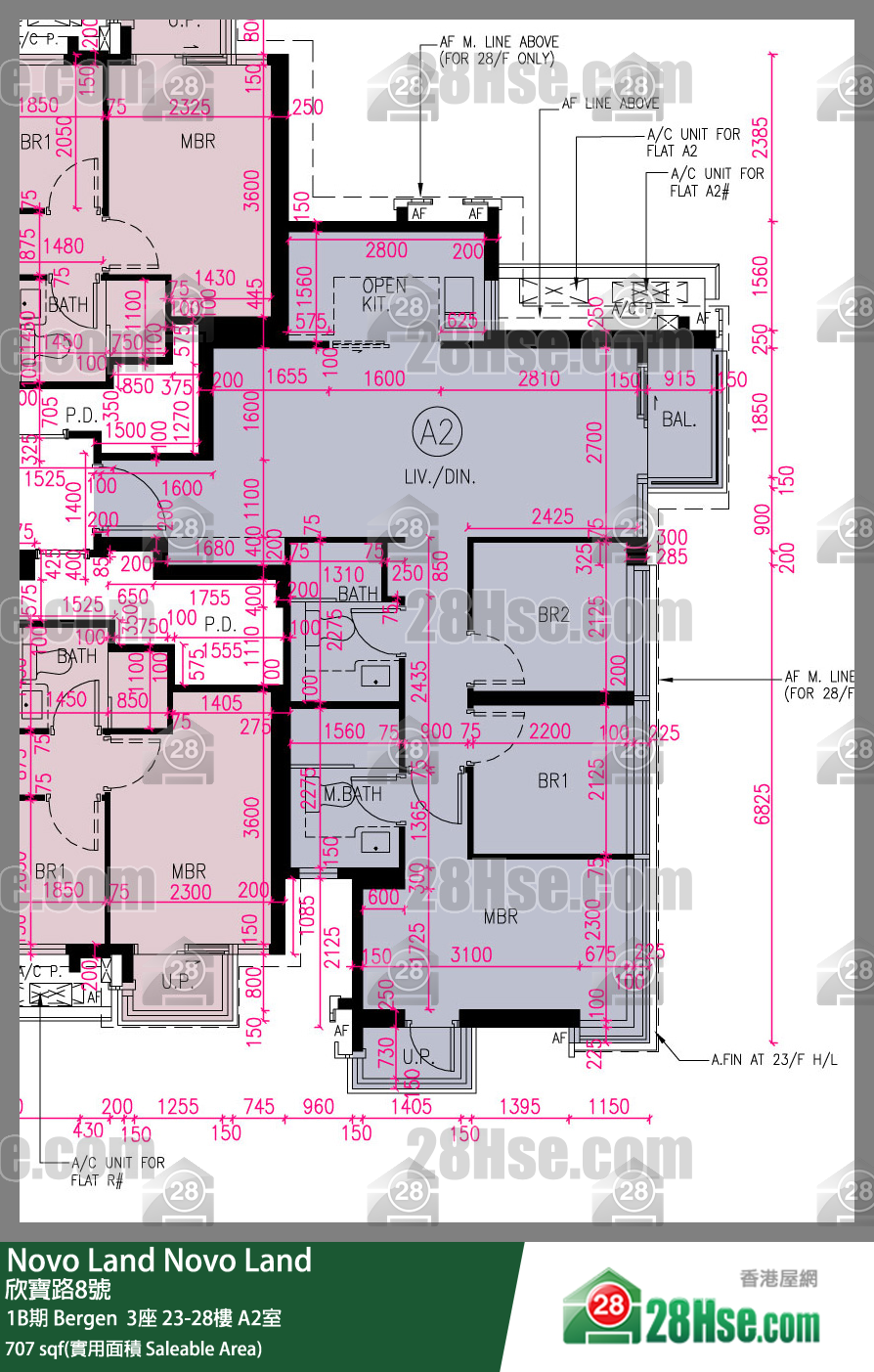 Novo Land 1B期 Bergen  3座 25楼 A2室 平面图