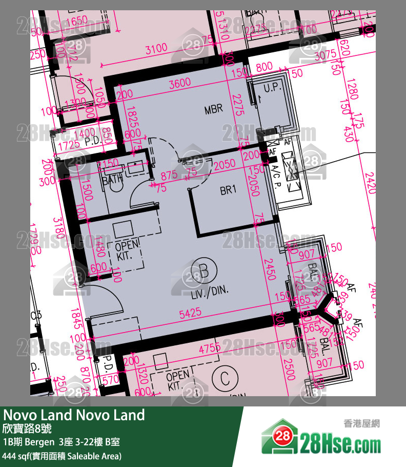 Novo Land 1B期 Bergen  3座 9樓 B室 平面圖