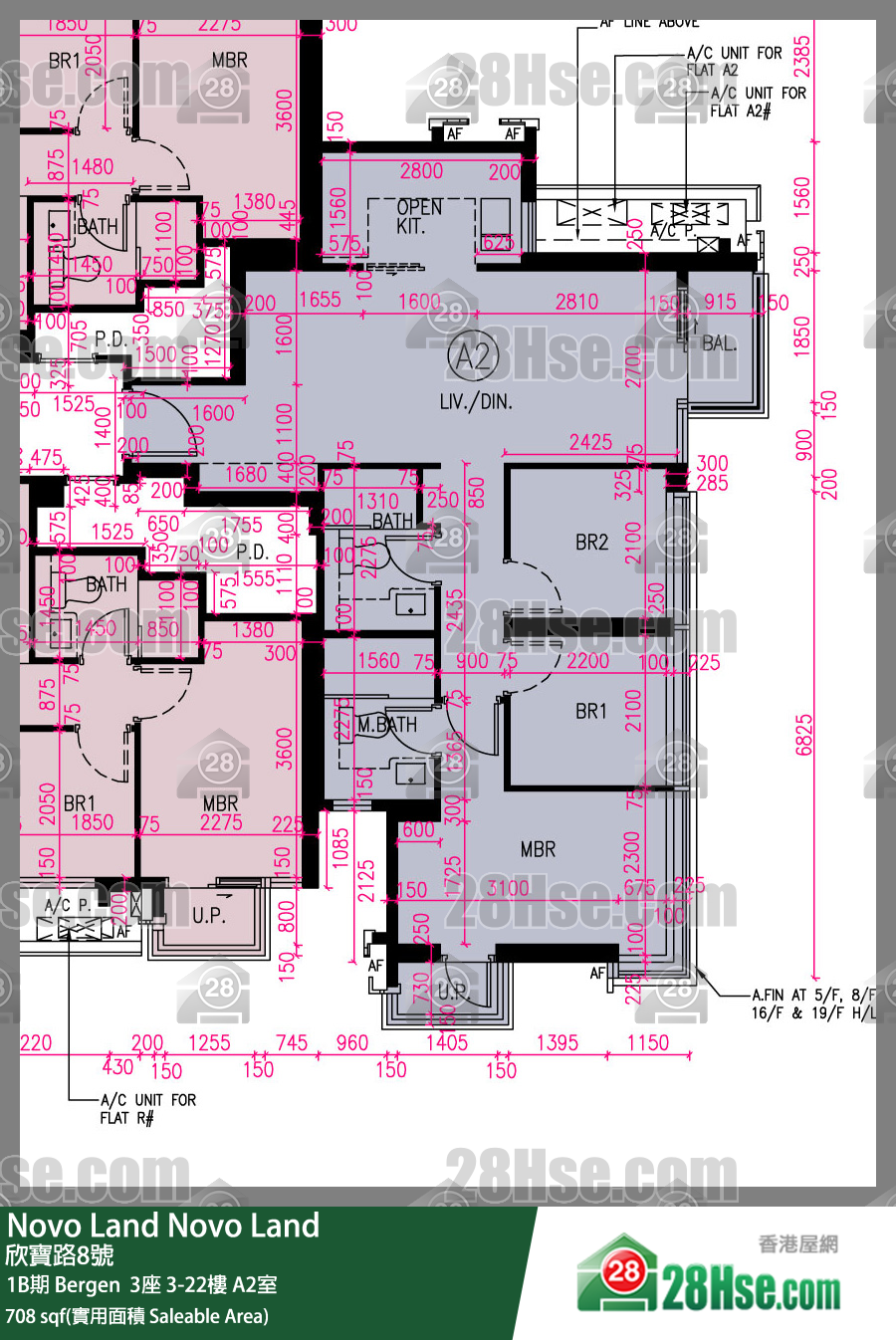 Novo Land 1B期 Bergen  3座 18樓 A2室 平面圖