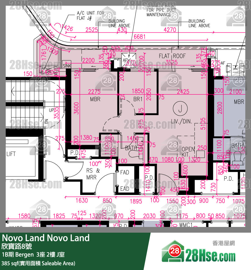 Novo Land 1B期 Bergen  3座 2楼 J室 平面图