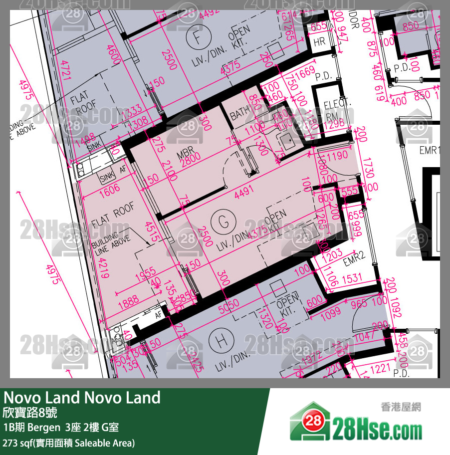 Novo Land 1B期 Bergen  3座 2楼 G室 平面图