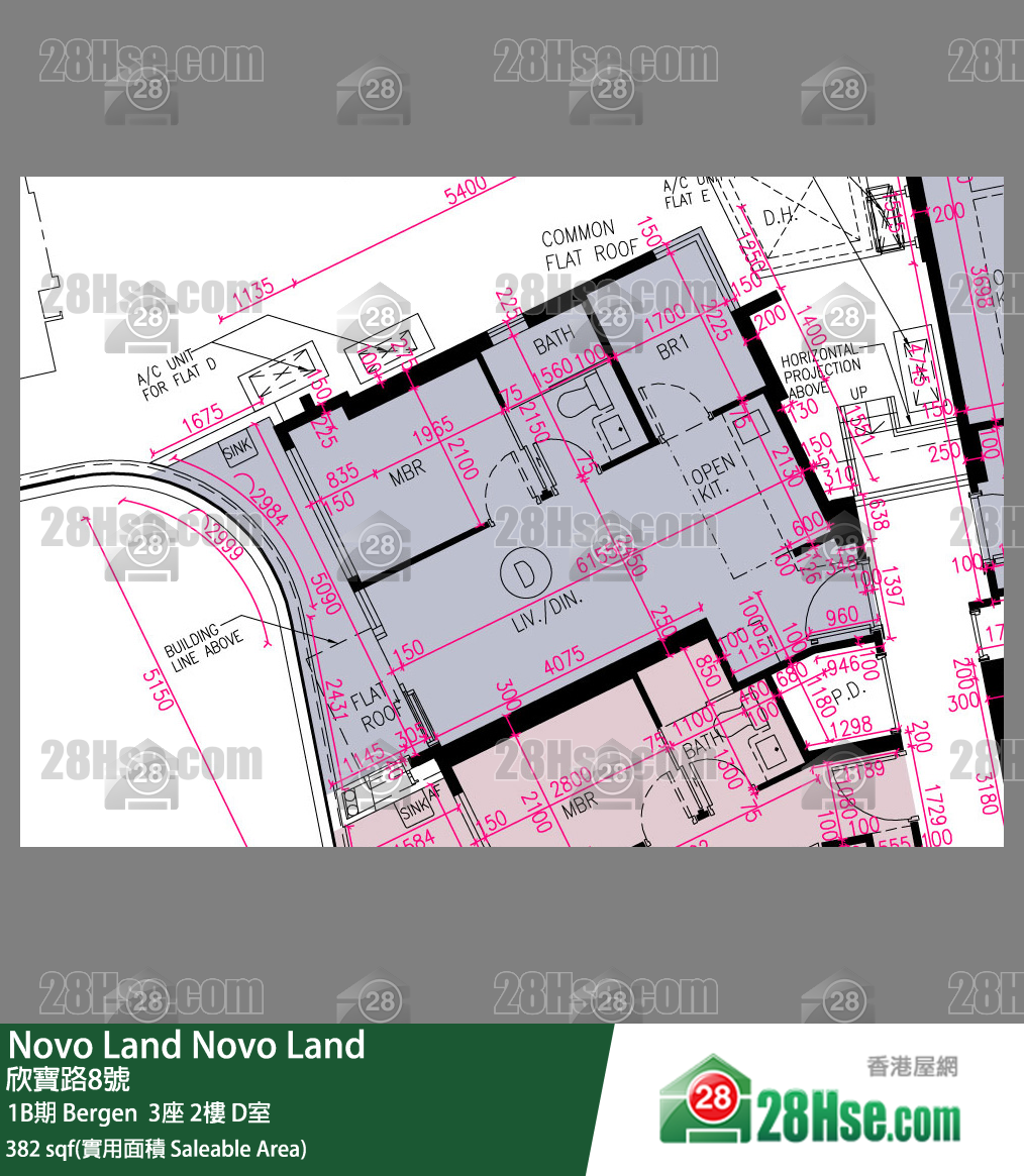 Novo Land 1B期 Bergen  3座 2樓 D室 平面圖