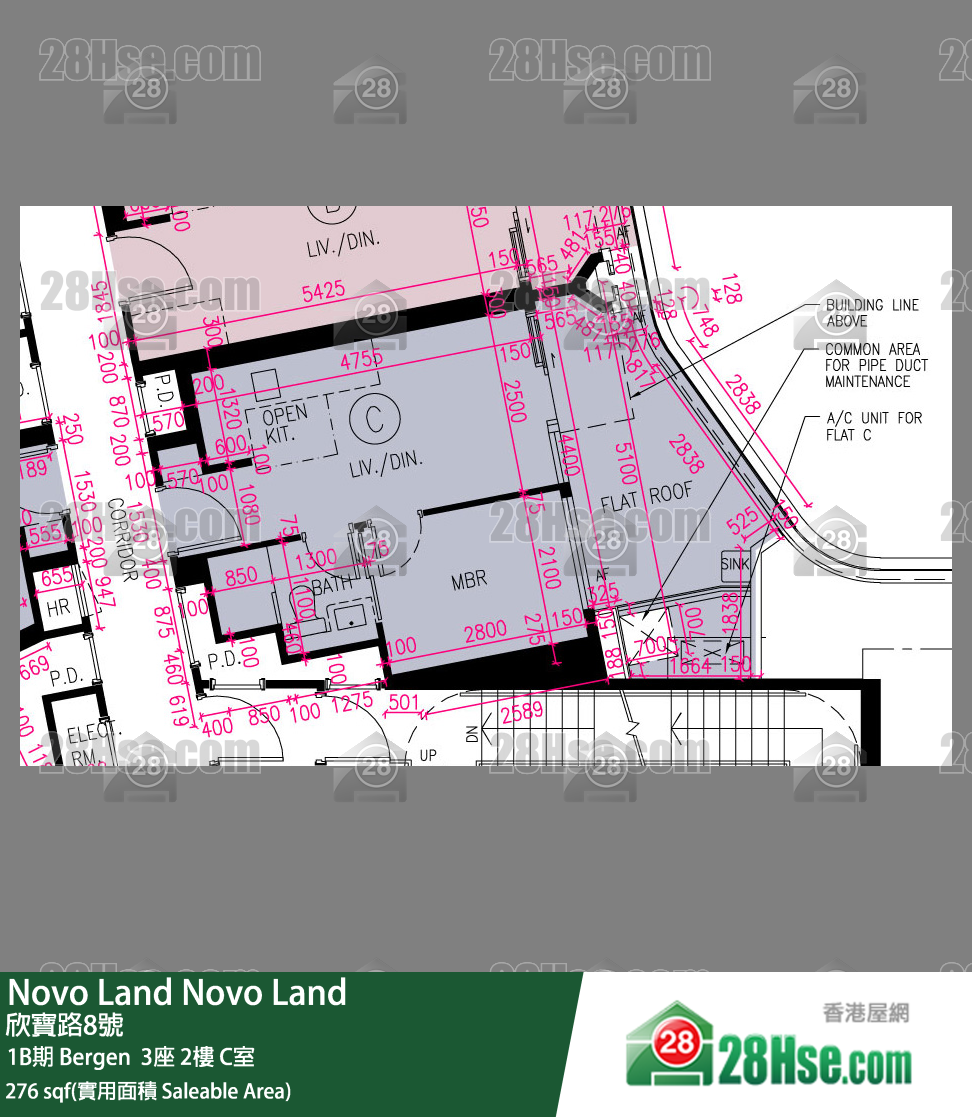 Novo Land 1B期 Bergen  3座 2楼 C室 平面图