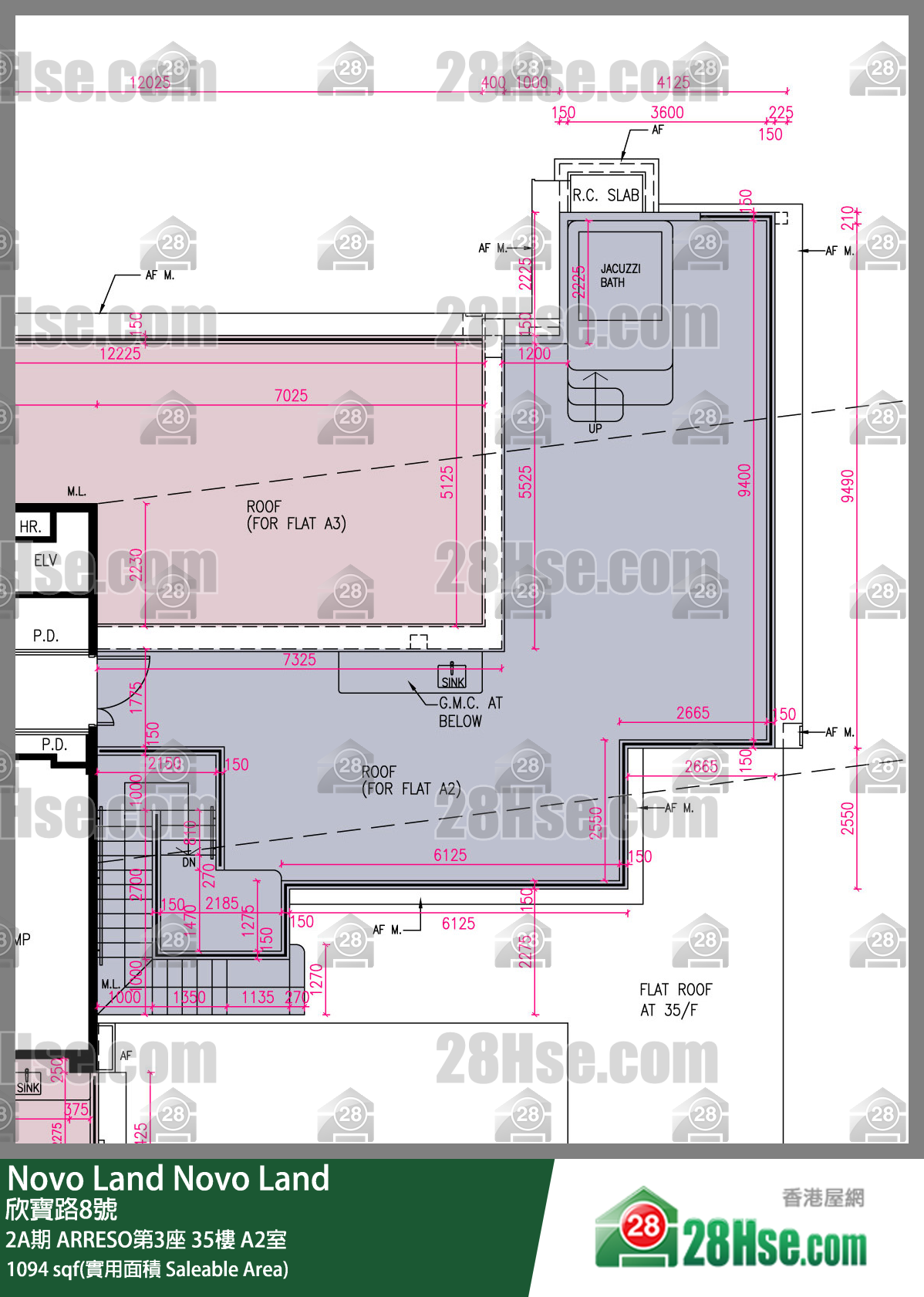 Novo Land 2A期ARRESO第3座35樓 A2室 平面圖