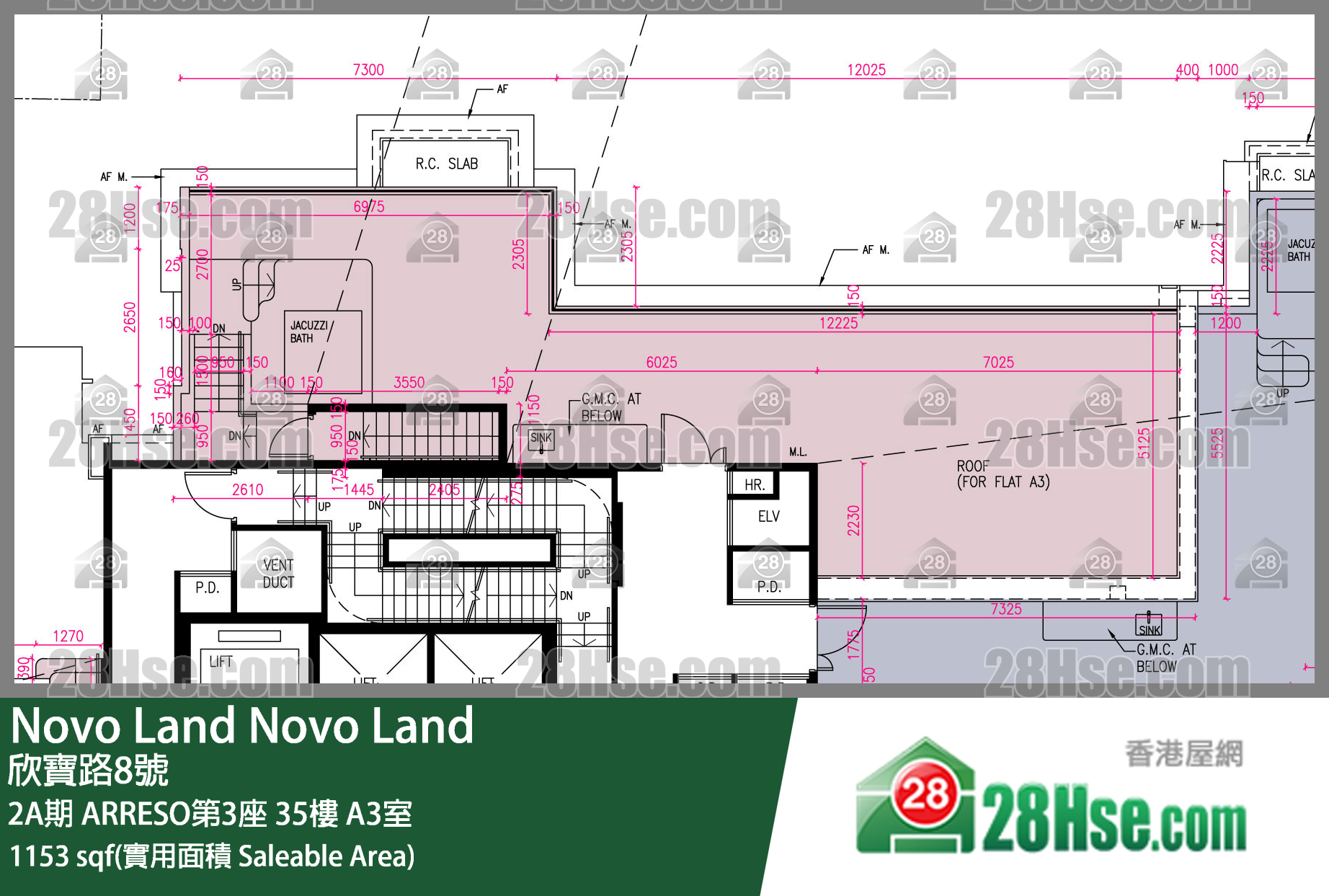 Novo Land 2A期ARRESO第3座35樓 A3室 平面圖