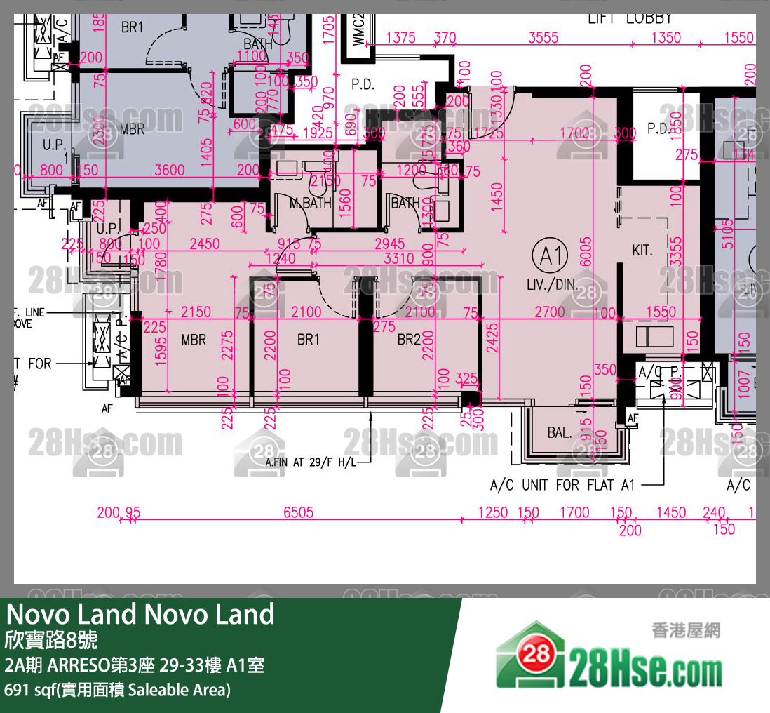 Novo Land 2A期ARRESO第3座31樓 A1室 平面圖