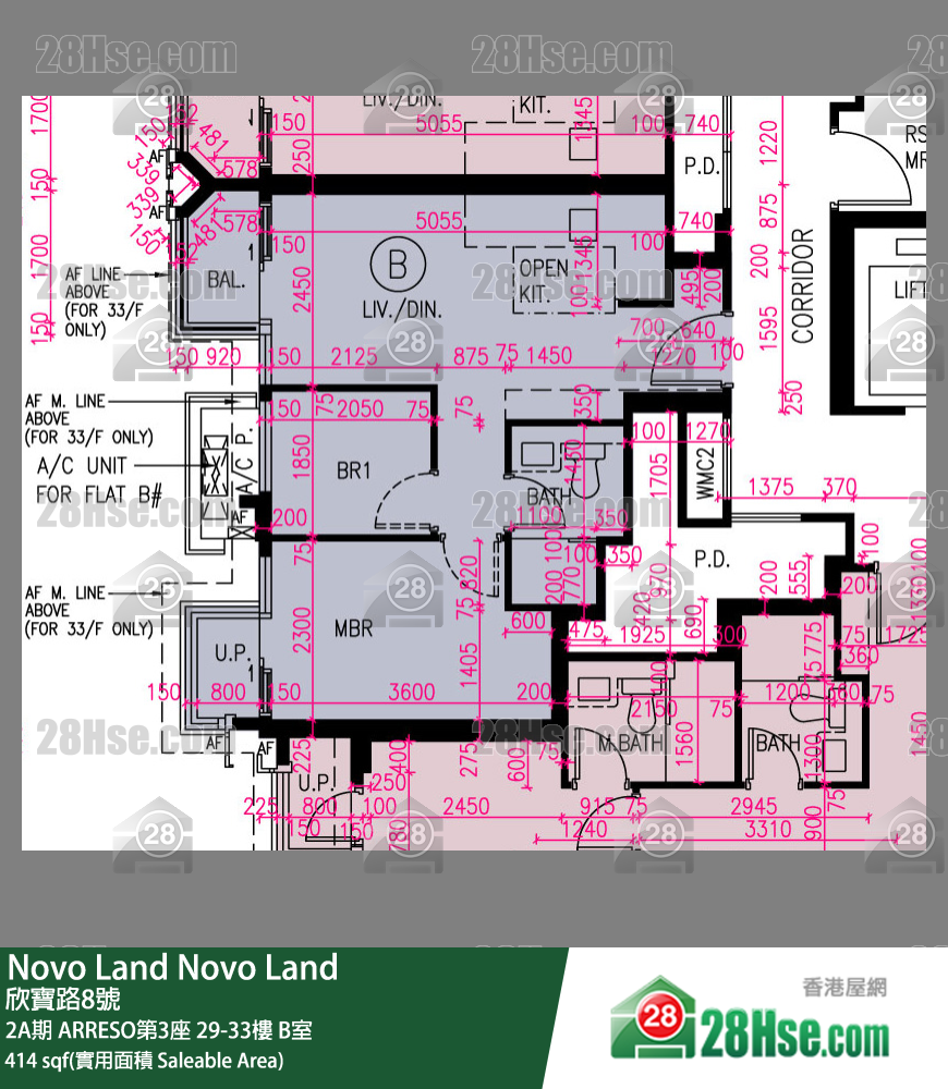 Novo Land 2A期 ARRESO第3座 32樓 B室 平面圖