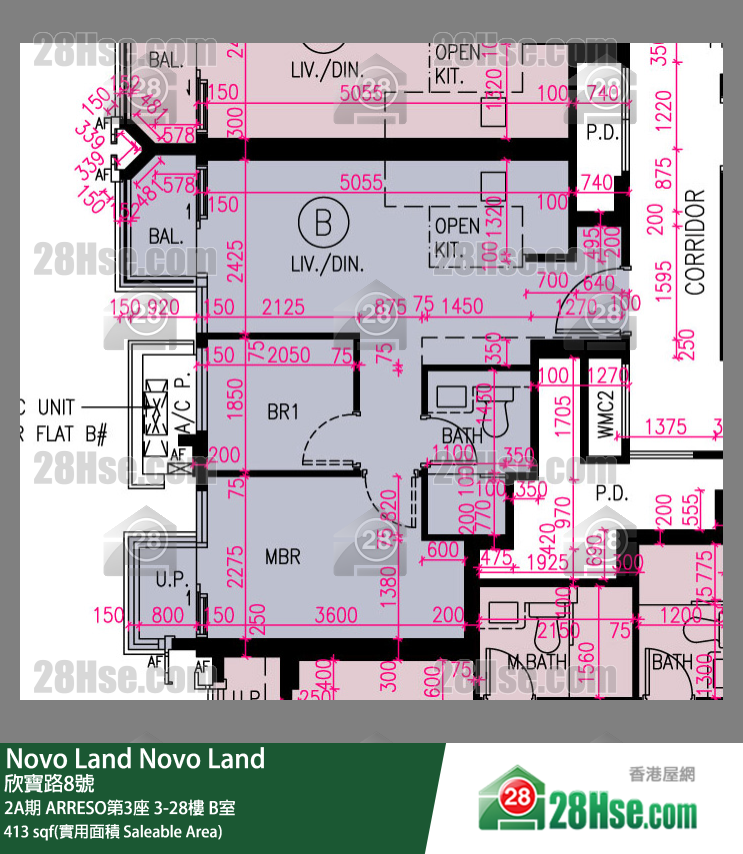Novo Land 2A期 ARRESO第3座 16樓 B室 平面圖