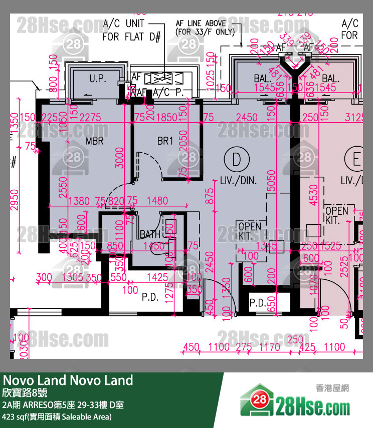 Novo Land 2A期 ARRESO第5座 32樓 D室 平面圖