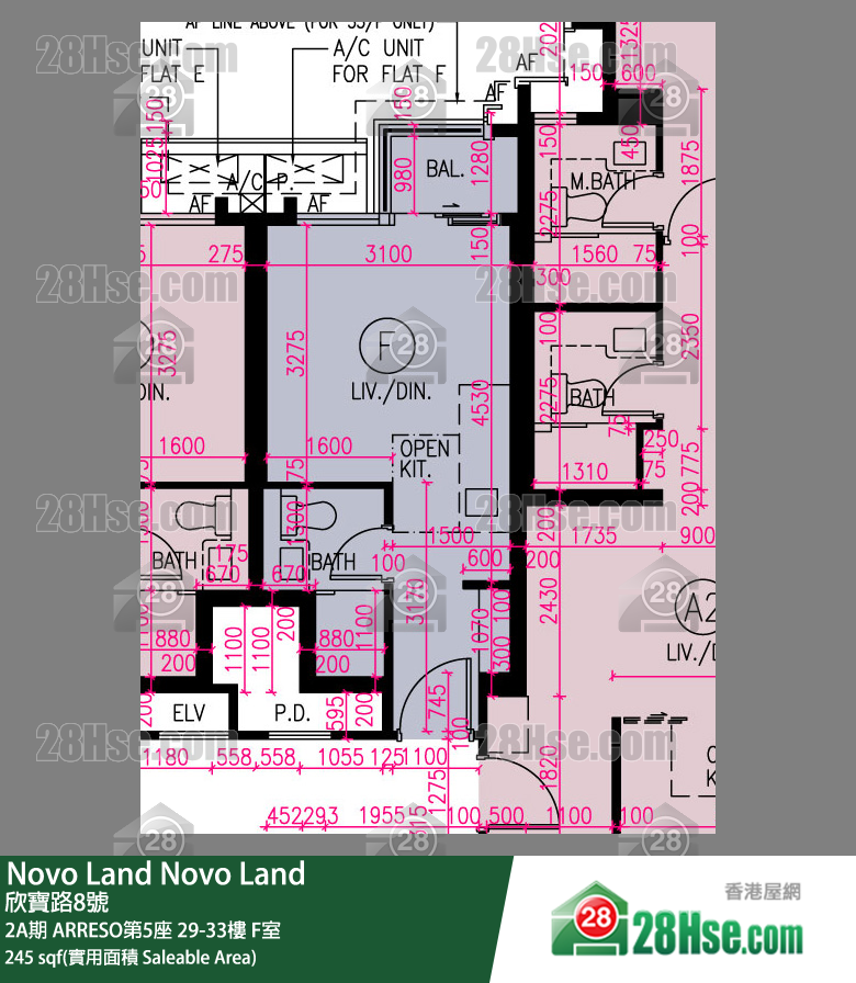 Novo Land 2A期 ARRESO第5座 31樓 F室 平面圖