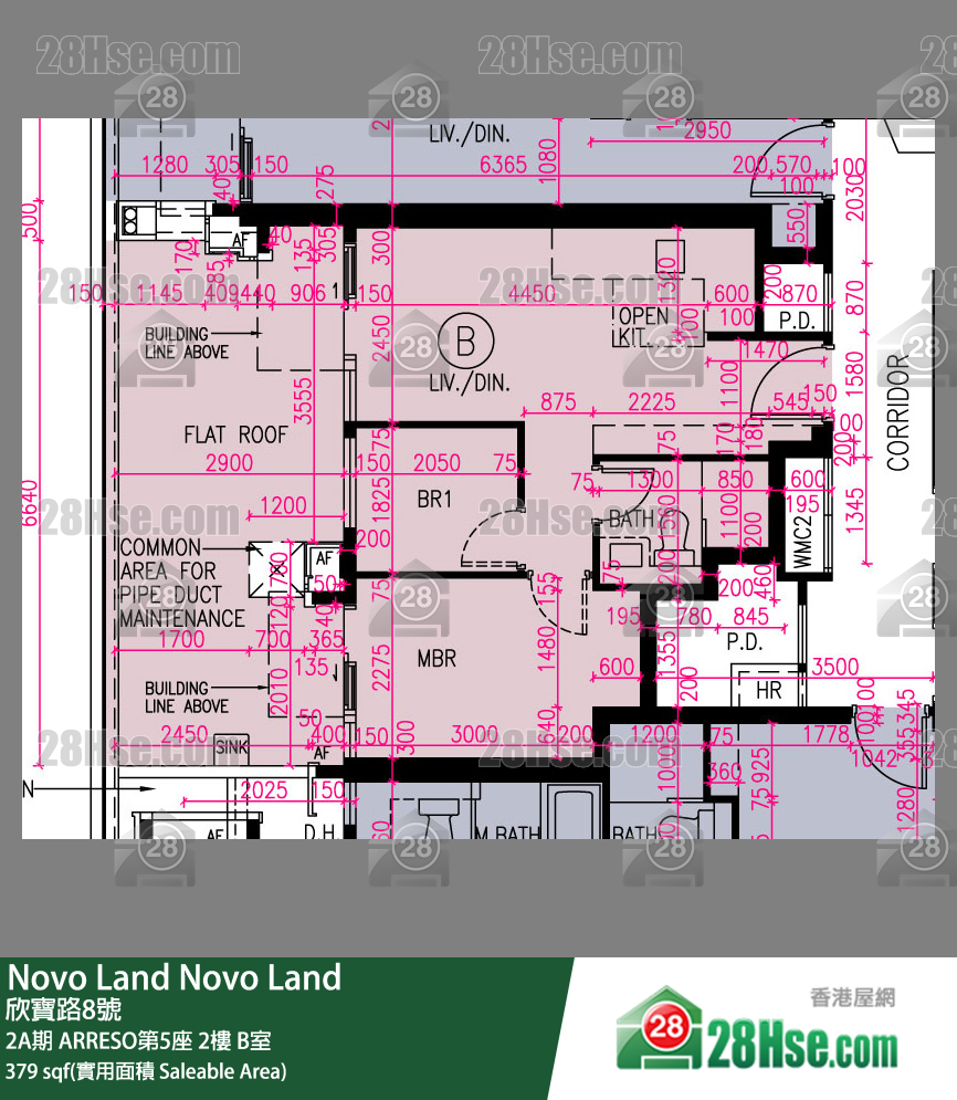 Novo Land 2A期 ARRESO第5座 2樓 B室 平面圖