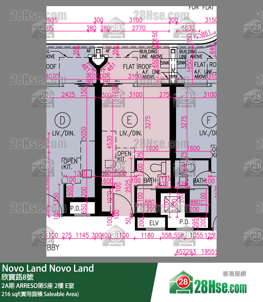 Novo Land 2A期ARRESO第5座2樓 E室 平面圖