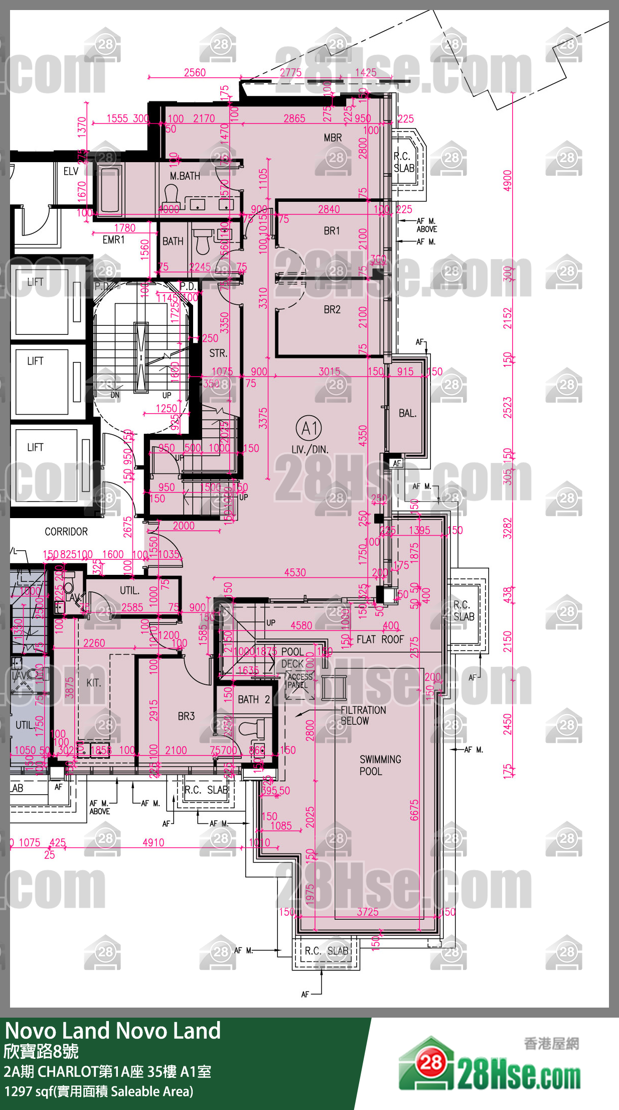 Novo Land 2A期CHARLOT第1A座35楼 A1室 平面图