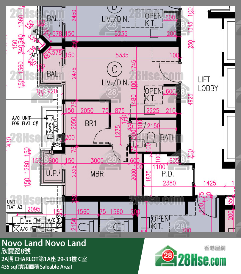Novo Land 2A期CHARLOT第1A座33楼 C室 平面图