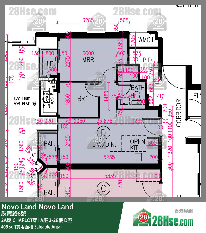 Novo Land 单位平面图(由 28Hse 提供)