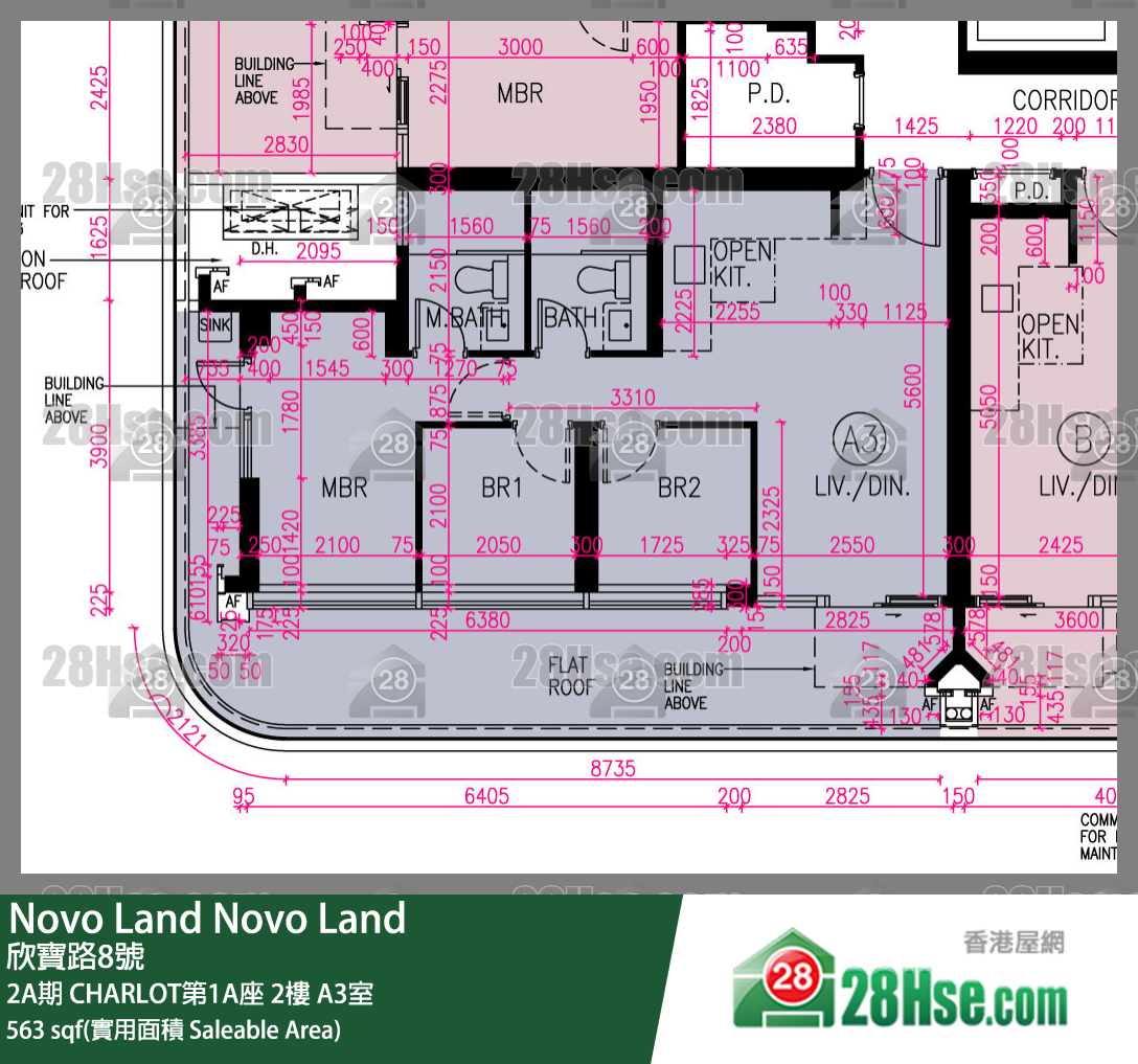 Novo Land 2A期CHARLOT第1A座2楼 A3室 平面图