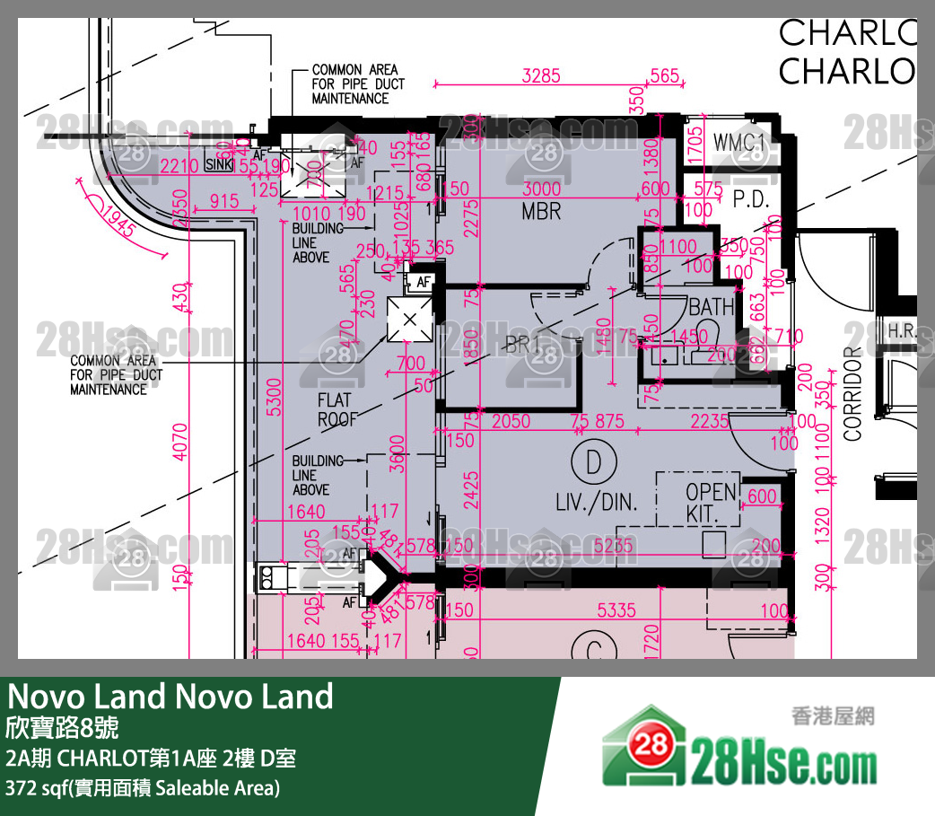 Novo Land 2A期CHARLOT第1A座2楼 D室 平面图