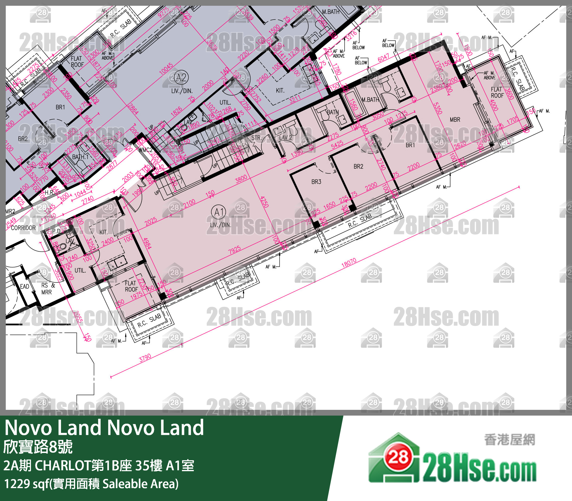 Novo Land 2A期CHARLOT第1B座35樓 A1室 平面圖