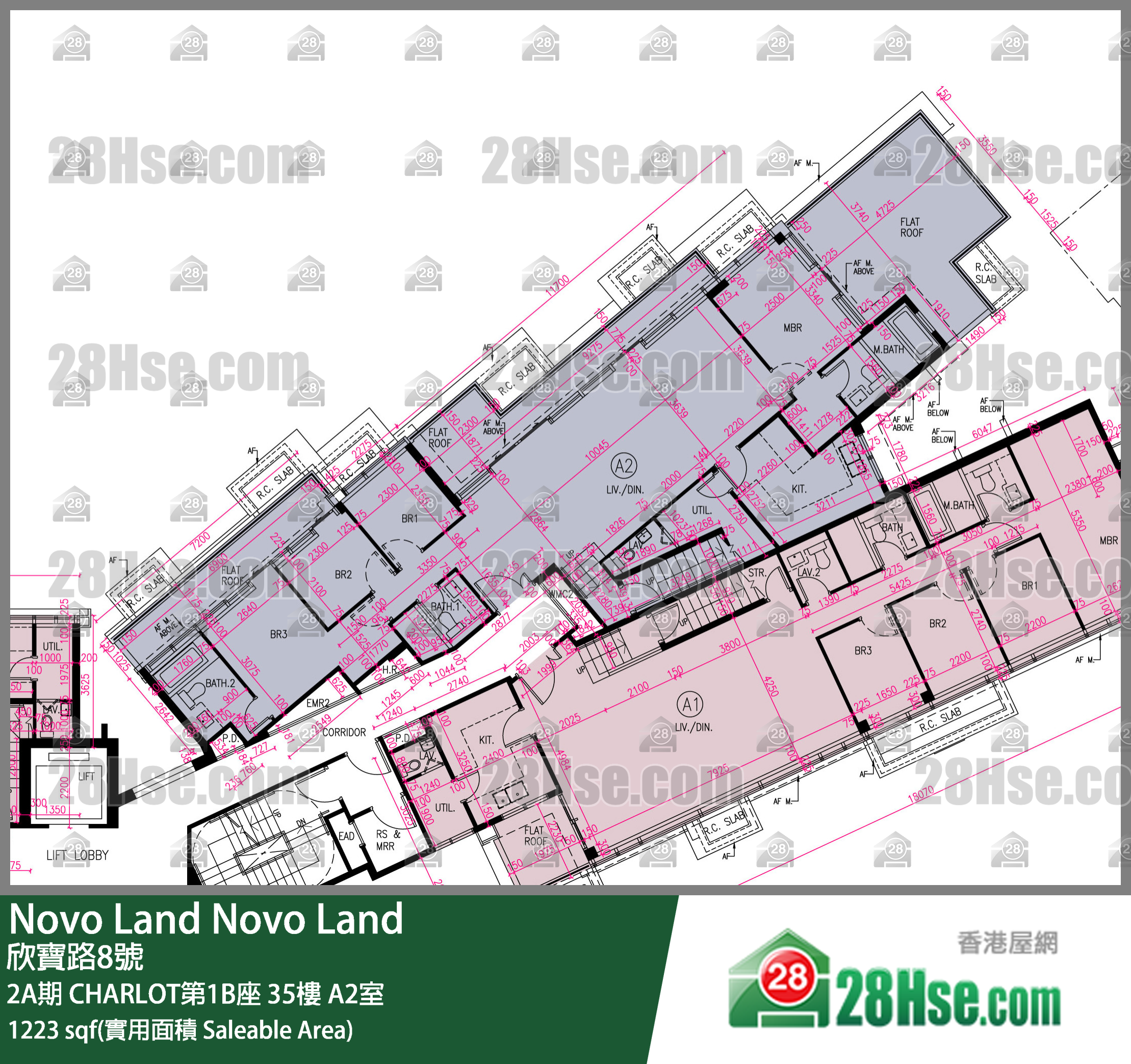 Novo Land 2A期CHARLOT第1B座35樓 A2室 平面圖