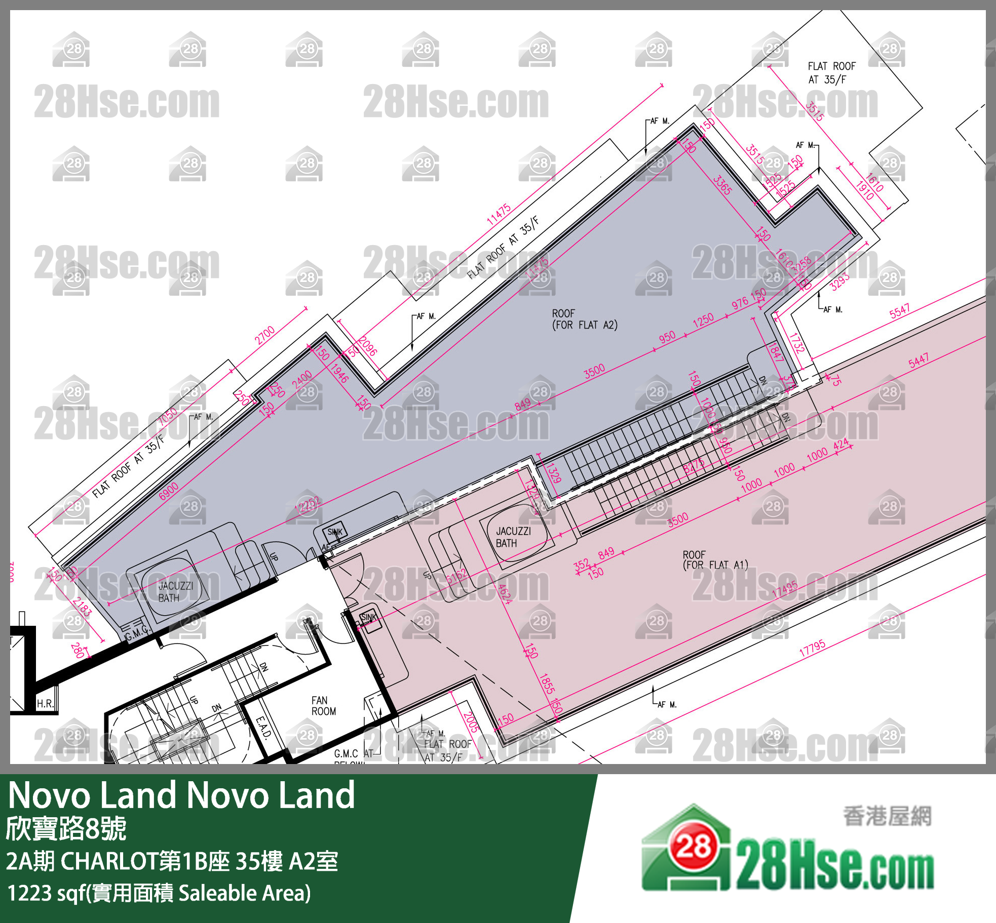 Novo Land 2A期CHARLOT第1B座35樓 A2室 平面圖
