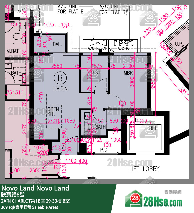 Novo Land 2A期 CHARLOT第1B座 31樓 B室 平面圖
