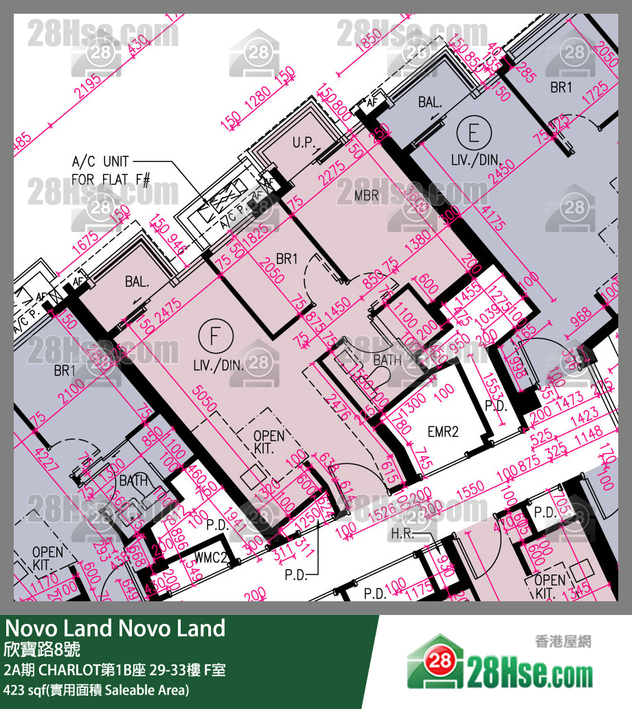 Novo Land 2A期 CHARLOT第1B座 31樓 F室 平面圖