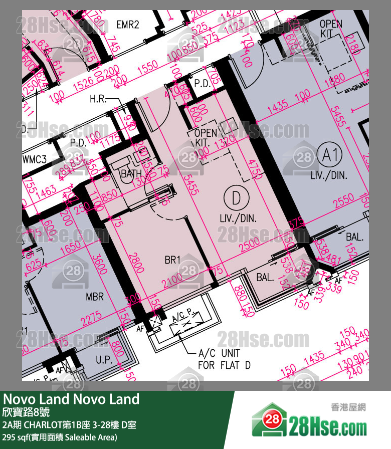 Novo Land 2A期CHARLOT第1B座9樓 D室 平面圖