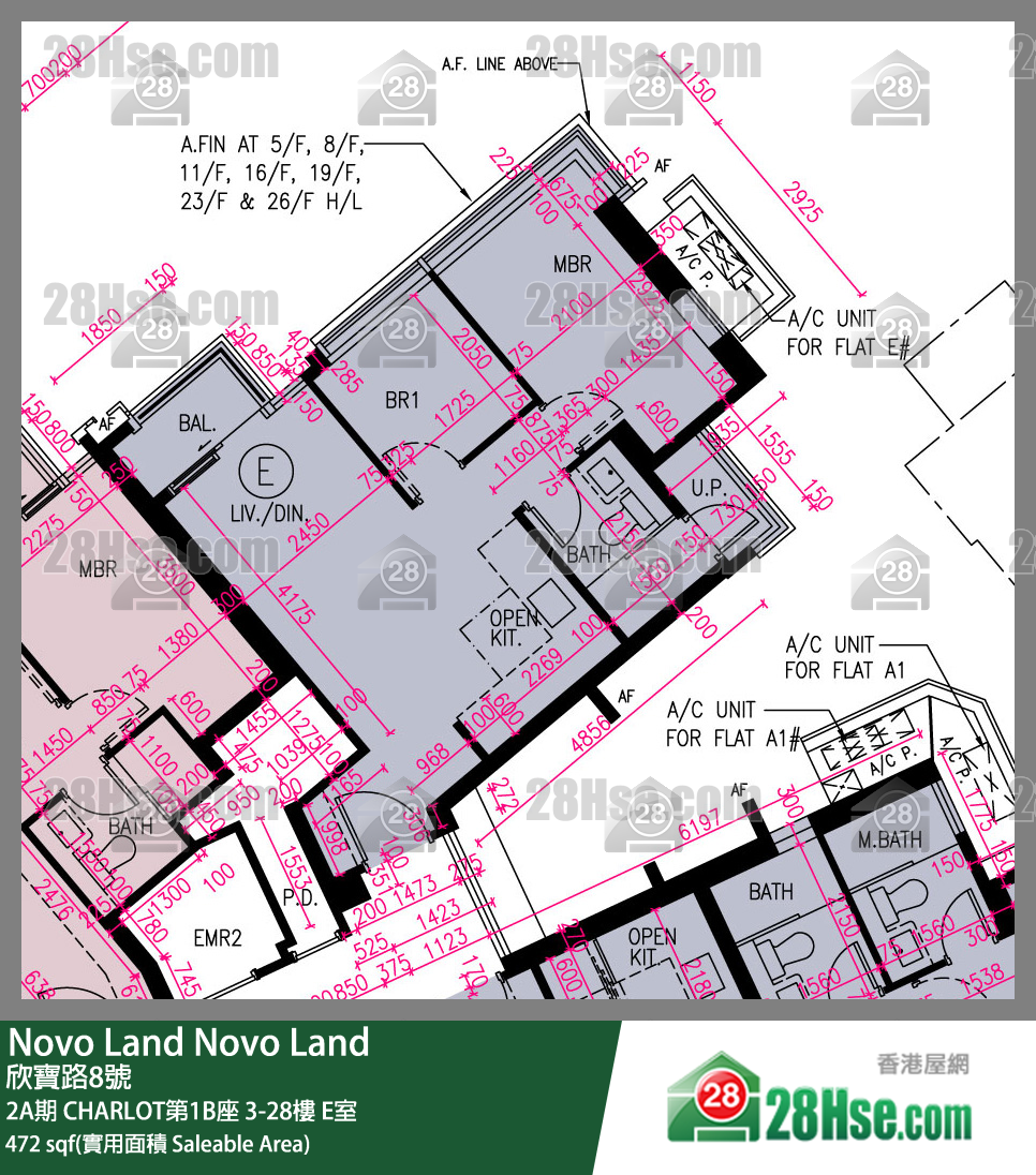 Novo Land 2A期 CHARLOT第1B座 12樓 E室 平面圖