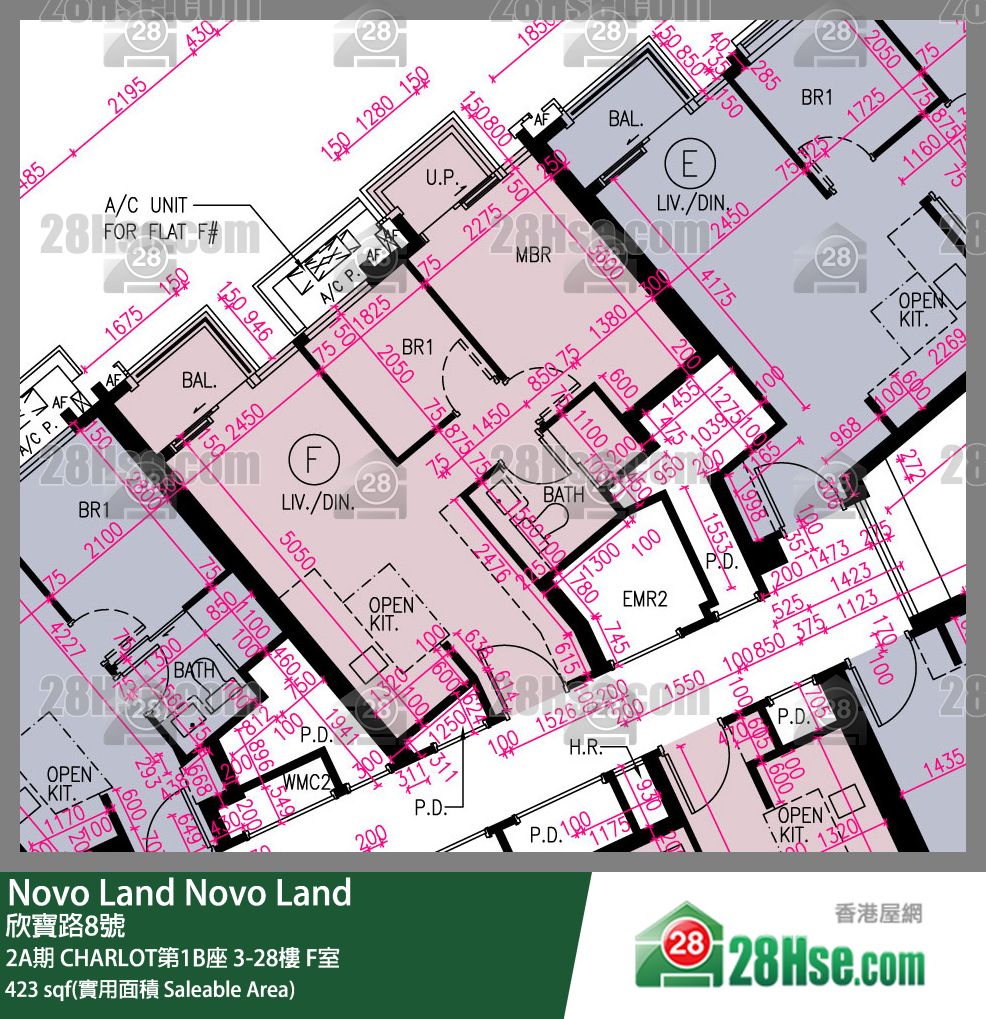 Novo Land 2A期 CHARLOT第1B座 9樓 F室 平面圖