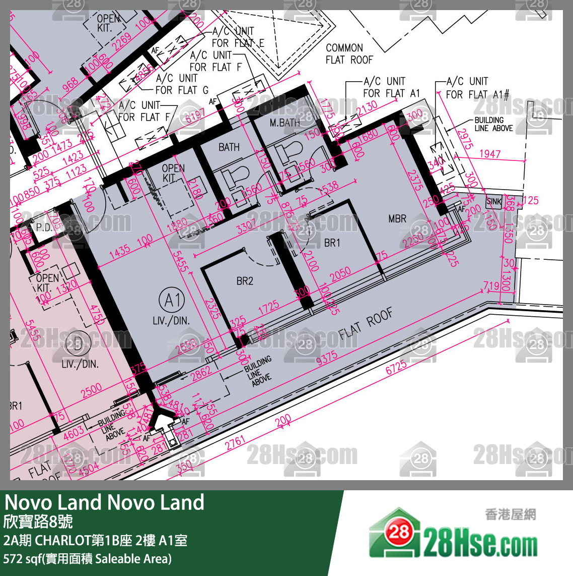 Novo Land 2A期CHARLOT第1B座2樓 A1室 平面圖