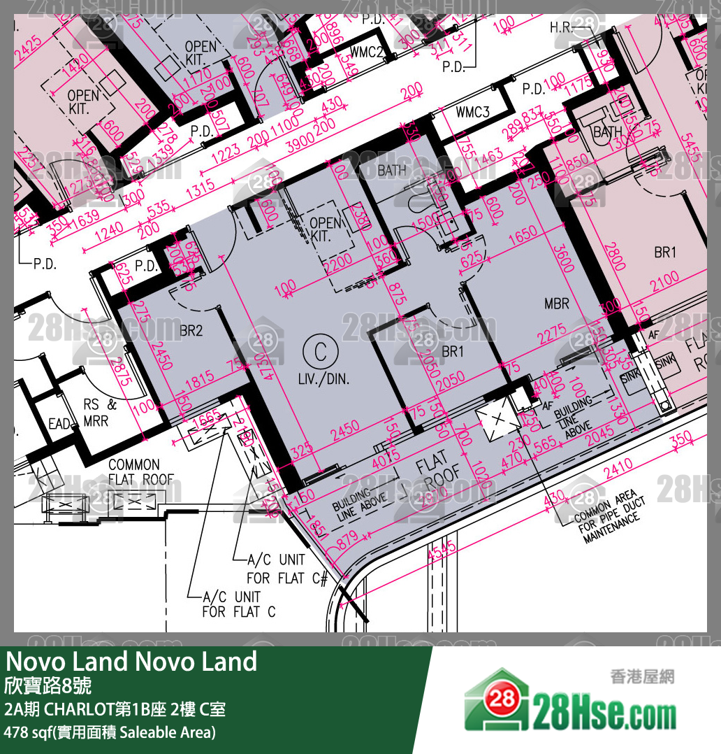 Novo Land 2A期CHARLOT第1B座2樓 C室 平面圖