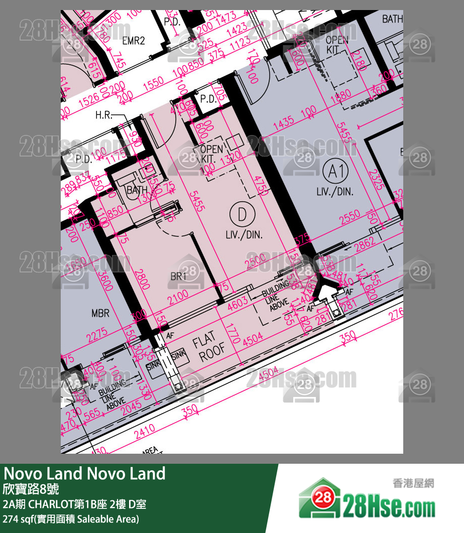 Novo Land 2A期 CHARLOT第1B座 2樓 D室 平面圖