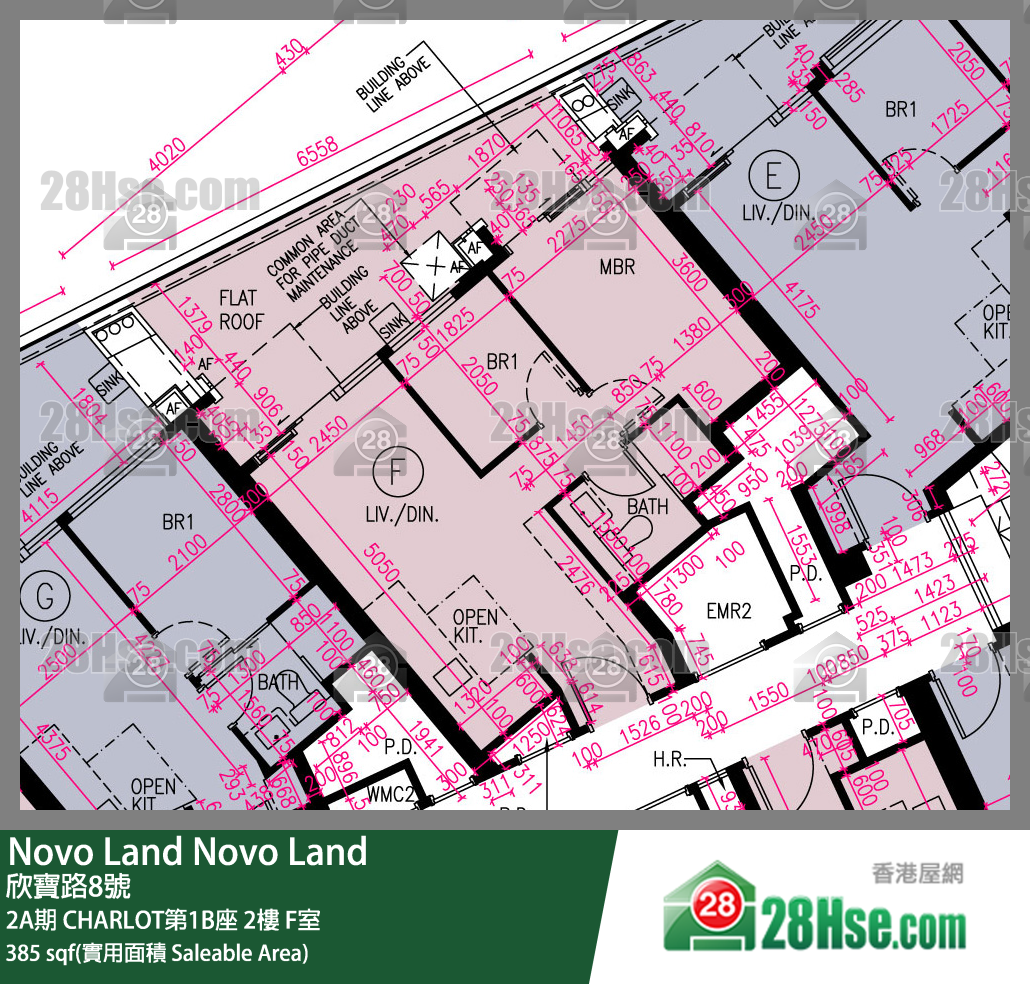 Novo Land 2A期CHARLOT第1B座2樓 F室 平面圖