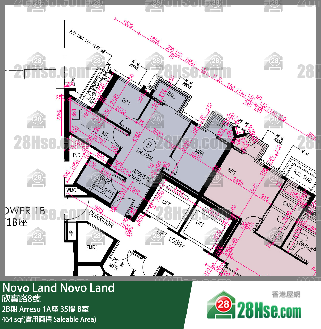 Novo Land 2B期 Arreso 1A座 35楼 B室 平面图
