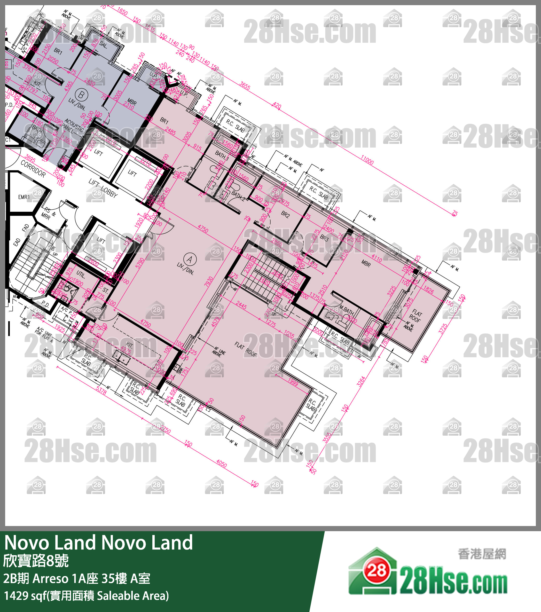 Novo Land 2B期Arreso 1A座35楼 A室 平面图
