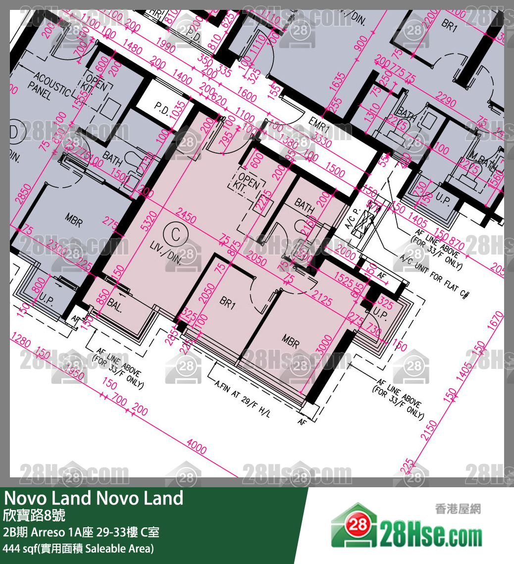 Novo Land 2B期 Arreso 1A座 29樓 C室 平面圖