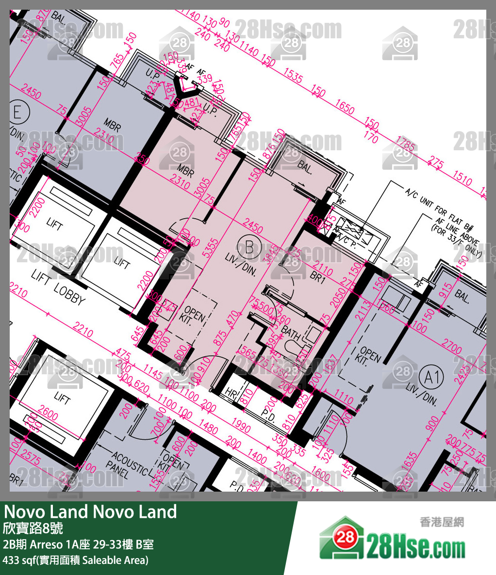 Novo Land 2B期 Arreso 1A座 29楼 B室 平面图