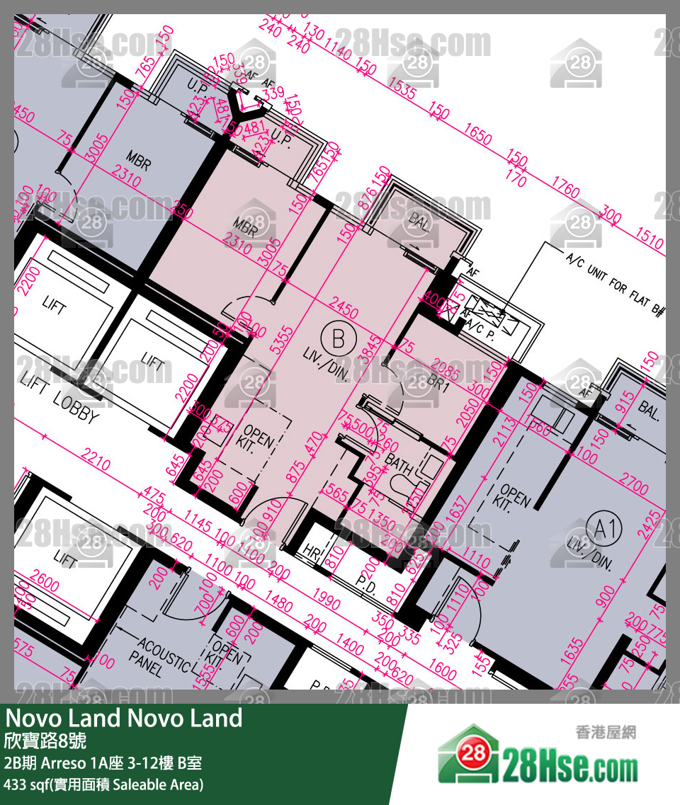 Novo Land 2B期 Arreso 1A座 6楼 B室 平面图