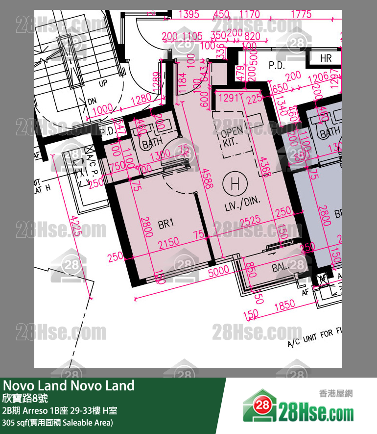 Novo Land 2B期 Arreso 1B座 32樓 H室 平面圖