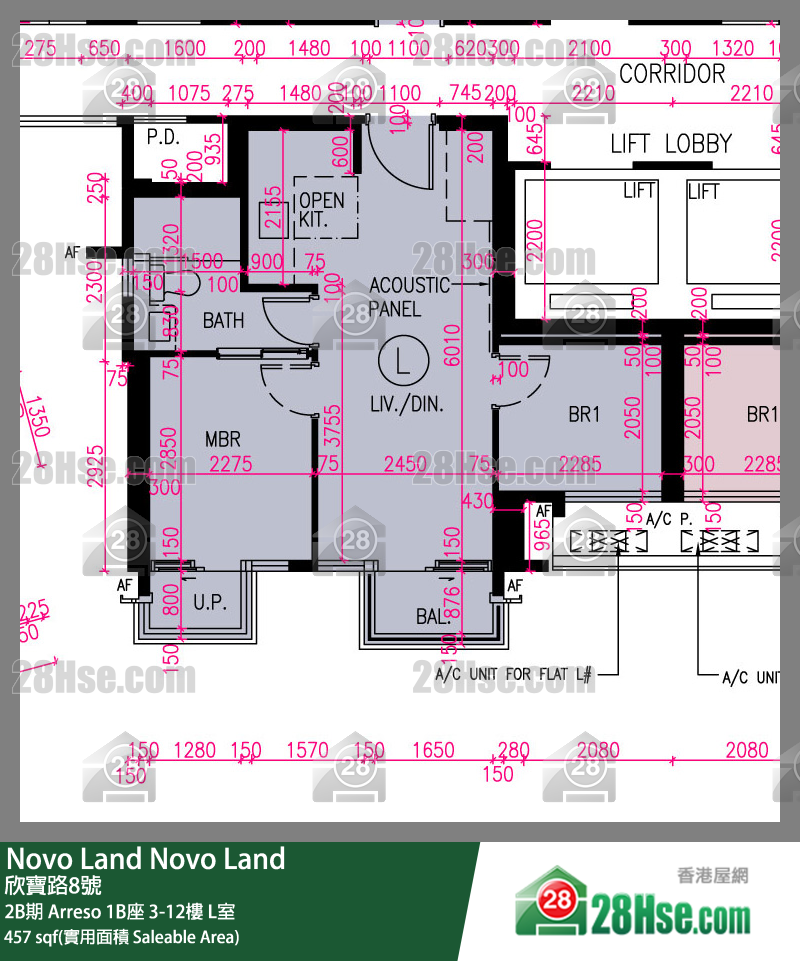 Novo Land 2B期 Arreso 1B座 3樓 L室 平面圖