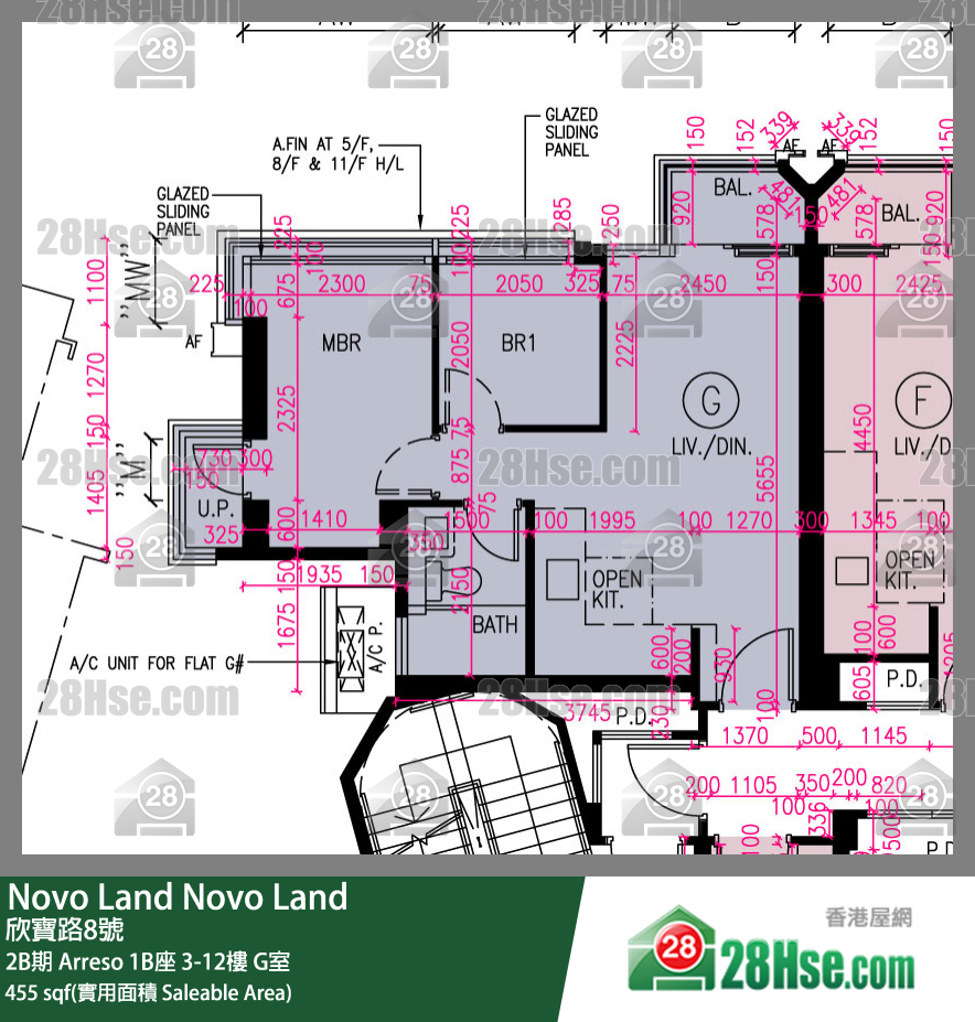 Novo Land 2B期 Arreso 1B座 12樓 G室 平面圖